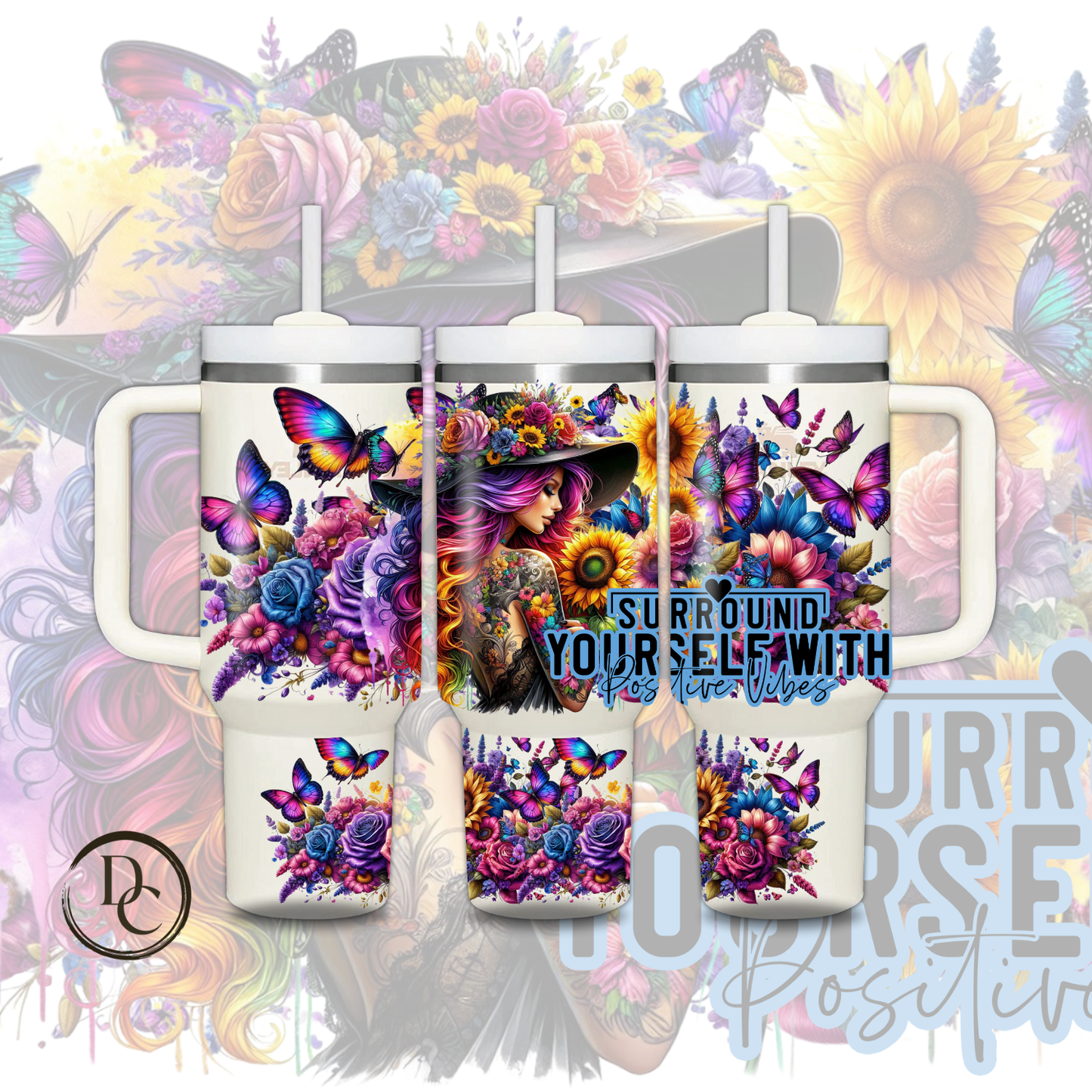 Surround yourself with positive 30 oz & 40oz Custom Sublimation Tumbler Stainless Steel Insulated