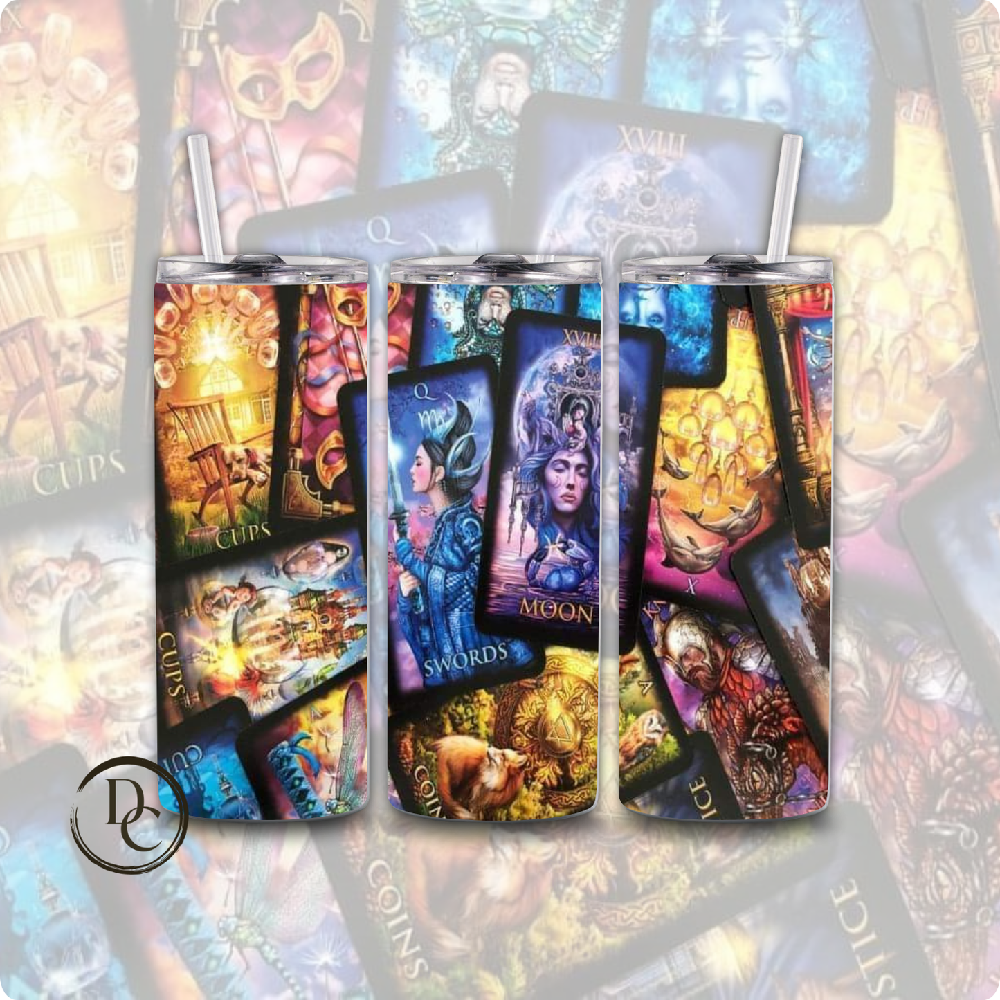 Tarot Cards / Witchy / Celestial 20 oz Custom Sublimation Tumbler Stainless Steel
