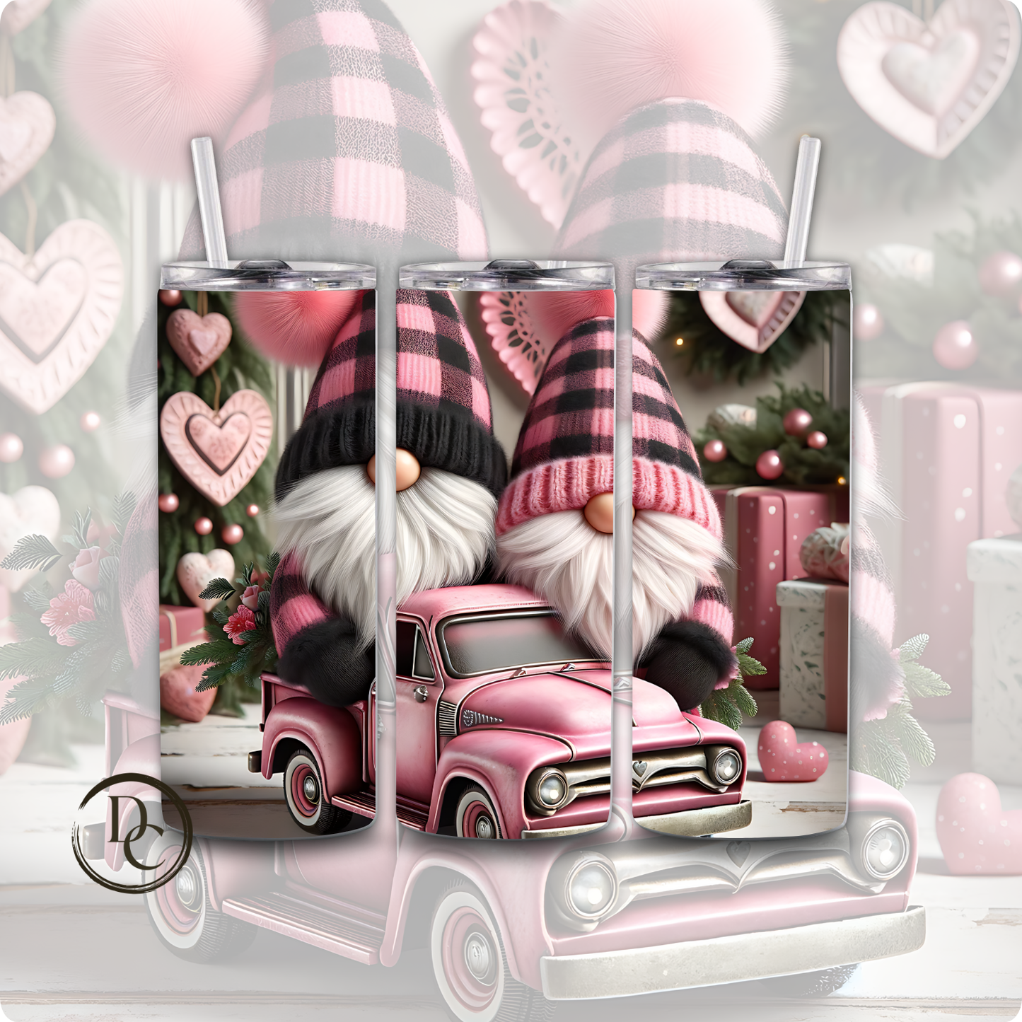 Gnomes Valentines 20 oz Custom Sublimation Tumbler Stainless Steel 24