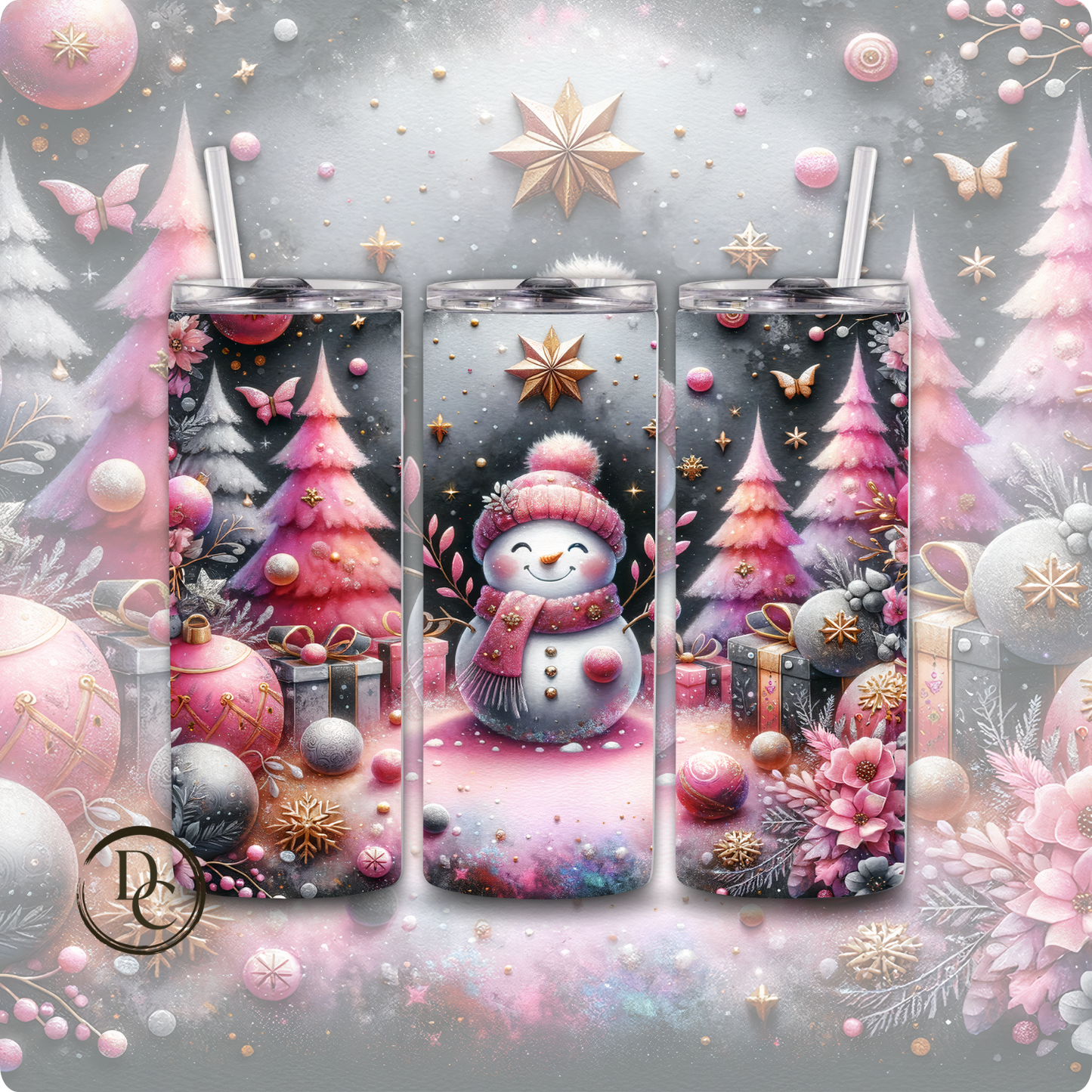 Snowman Magical Christmas 20 Oz Custom Sublimation Tumbler Stainless Steel# 2