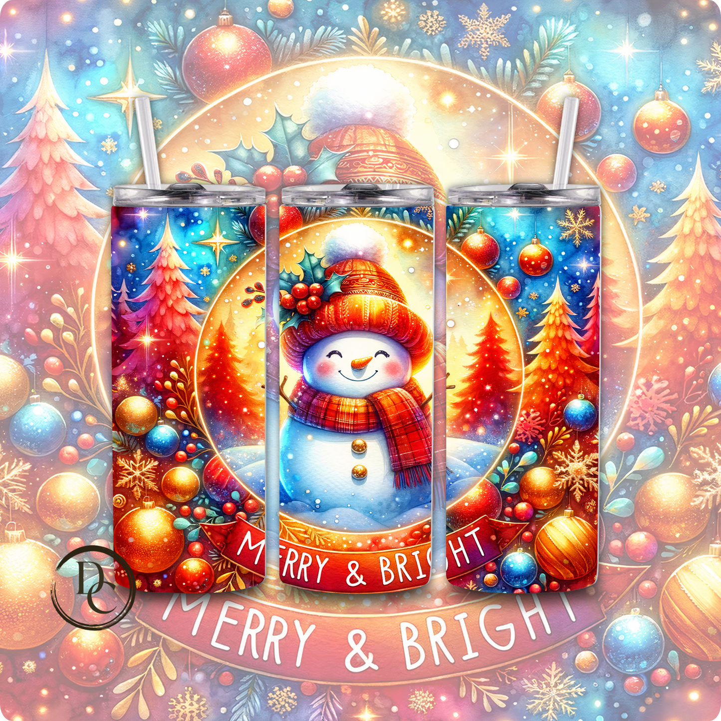 Penguin Magical Christmas 20 Oz Custom Sublimation Tumbler Stainless Steel# 3