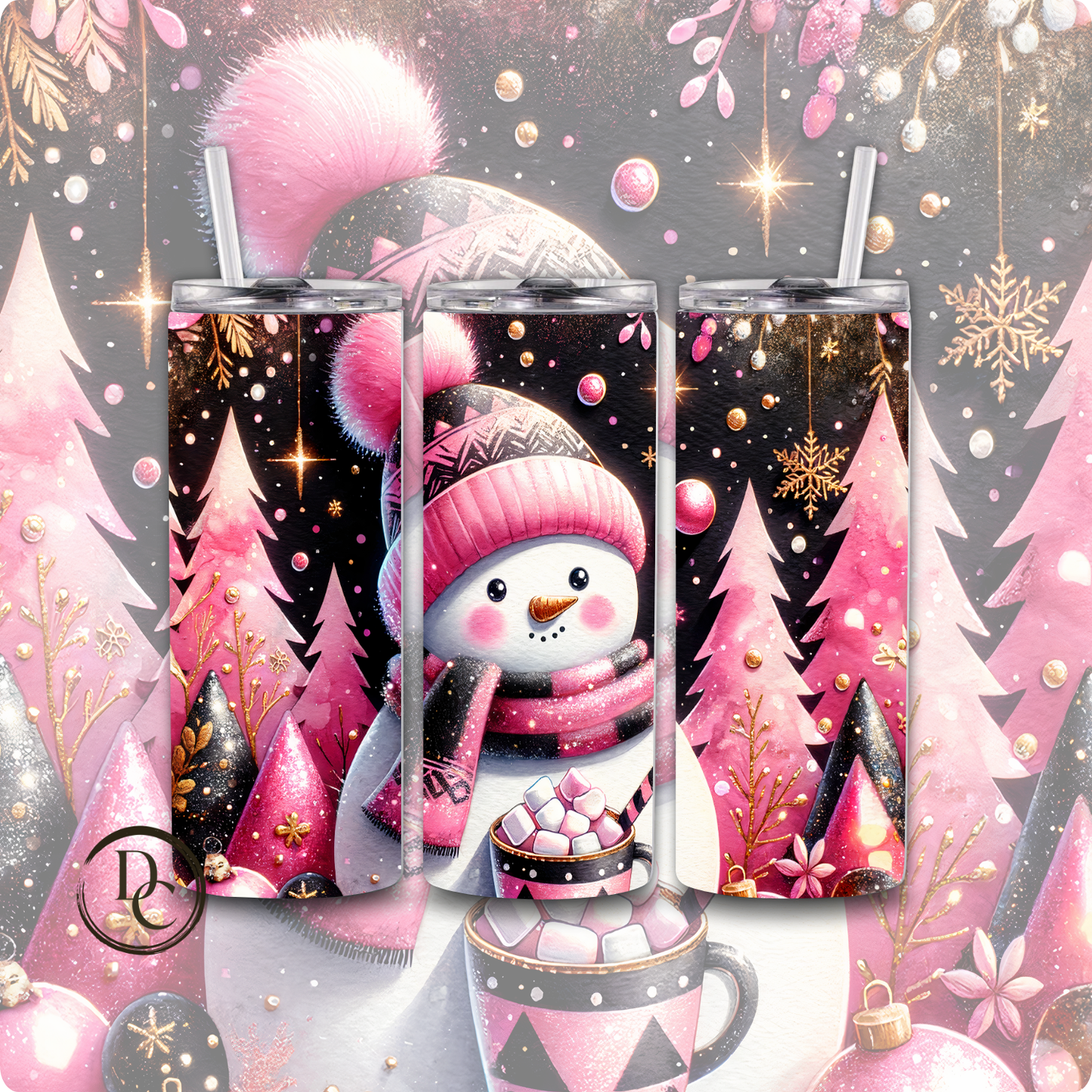 Christmas Snowman 20 oz Custom Sublimation Tumbler Stainless Steel 22