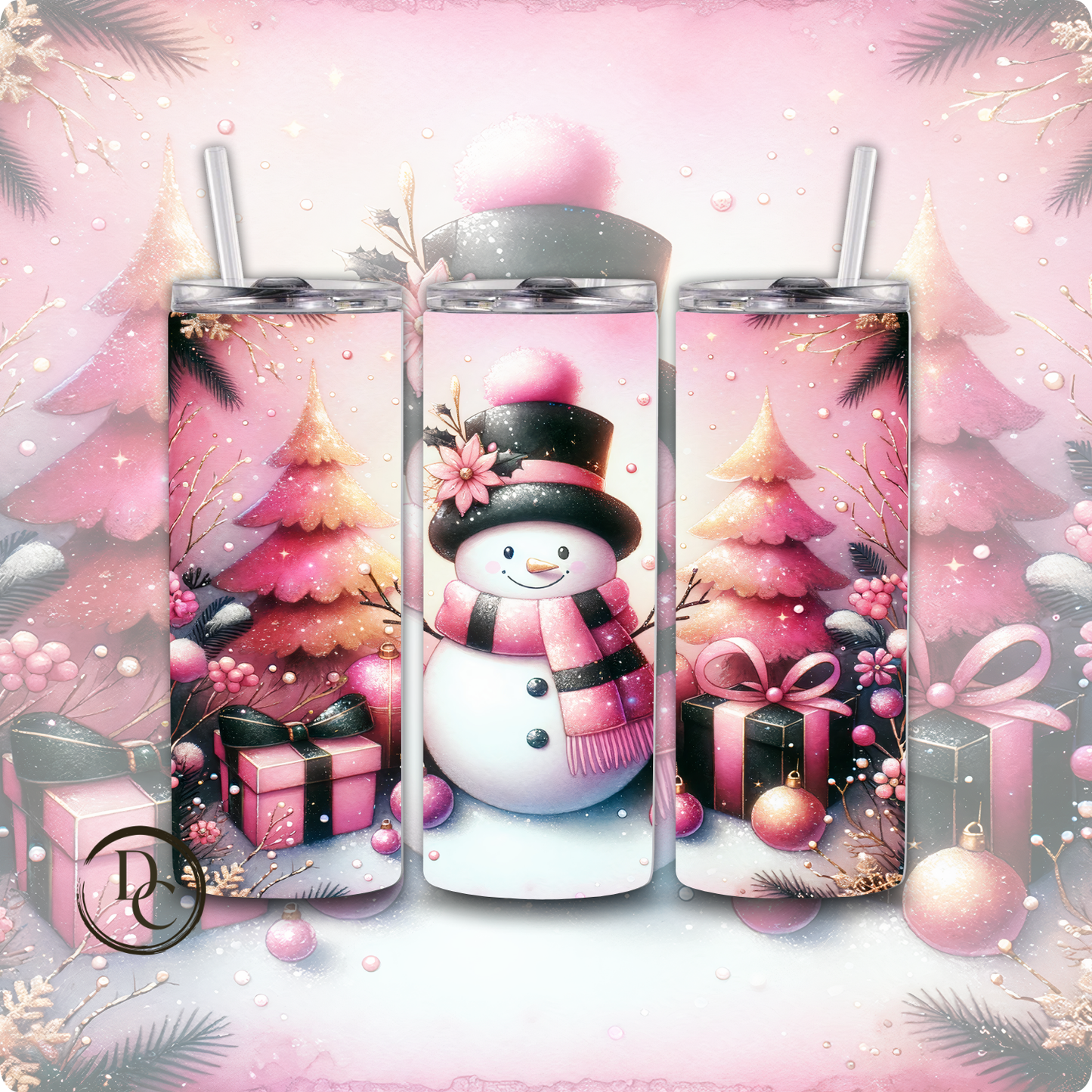 Christmas Snowman 20 oz Custom Sublimation Tumbler Stainless Steel 23