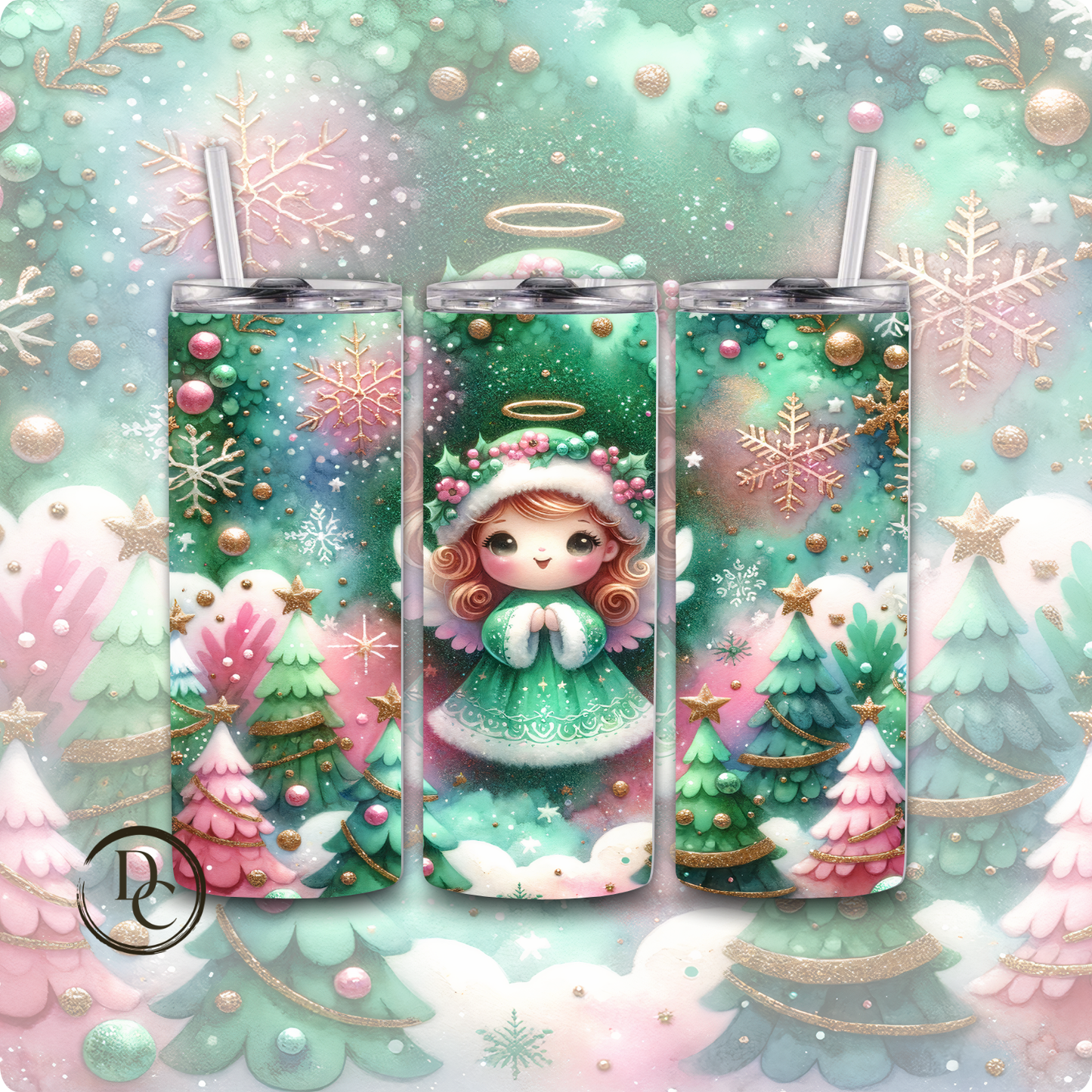 Christmas Angel 20 Oz Custom Sublimation Tumbler Stainless Steel# 8