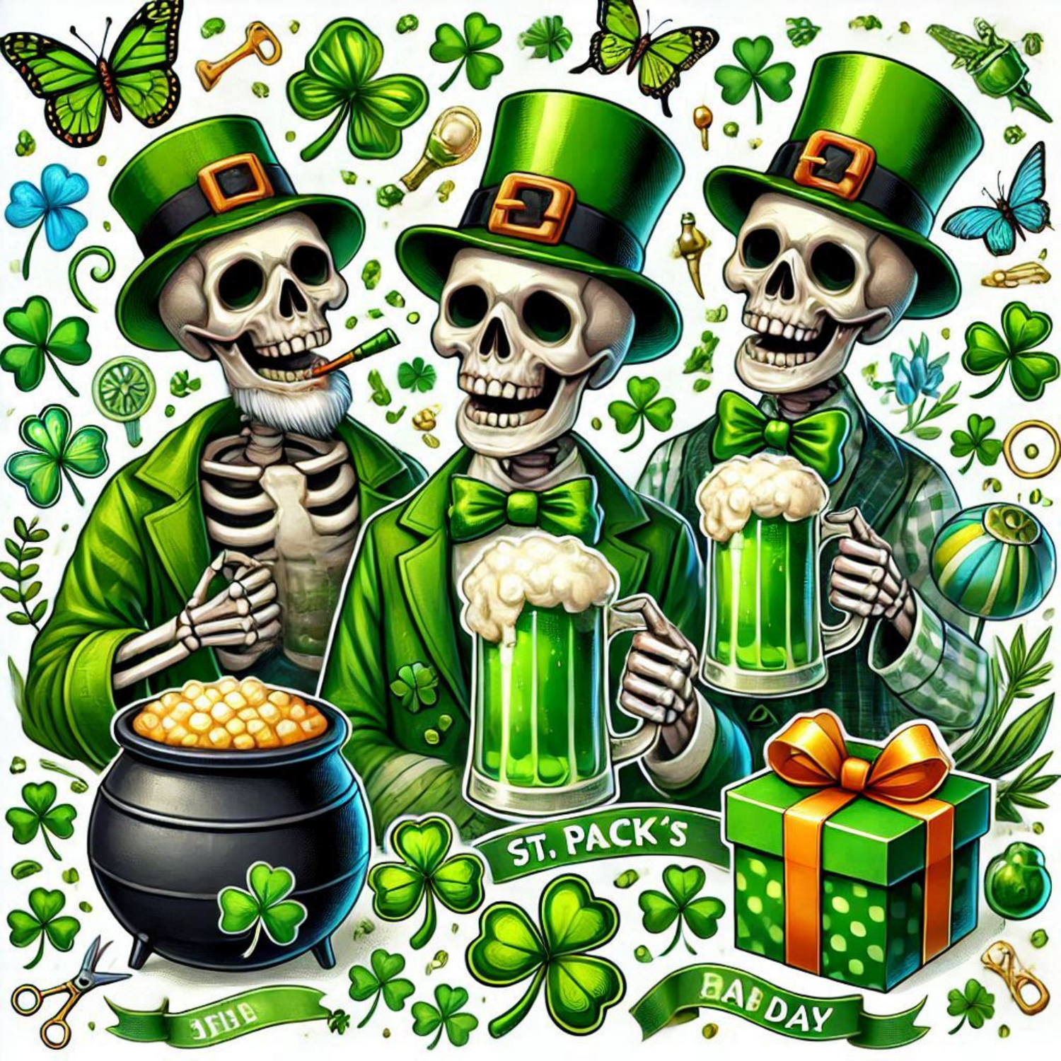St Patrick's Day Skeletons