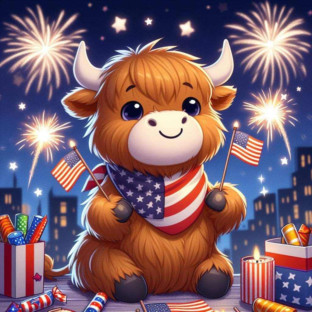HIGHLAND COW 4 TH OF JULY