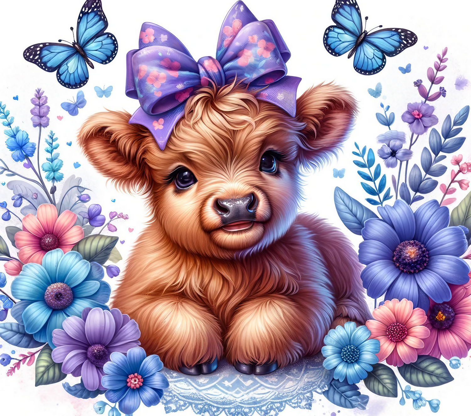 HIGHLAND COW FLORAL