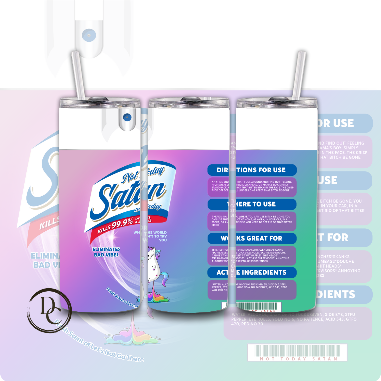 Not Today Satan Spray 20 oz Tumblers