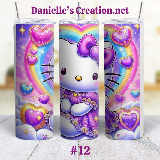Hello Kitty 20 oz Custom Sublimation Tumbler Stainless Steel 12