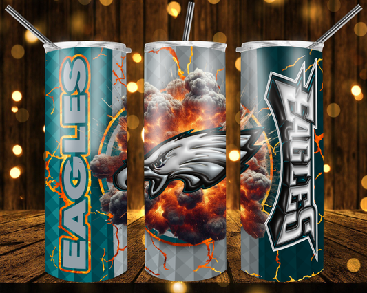 Eagles Football 3D 20 oz  Custom Sublimation Tumbler Stainless Steel# 14