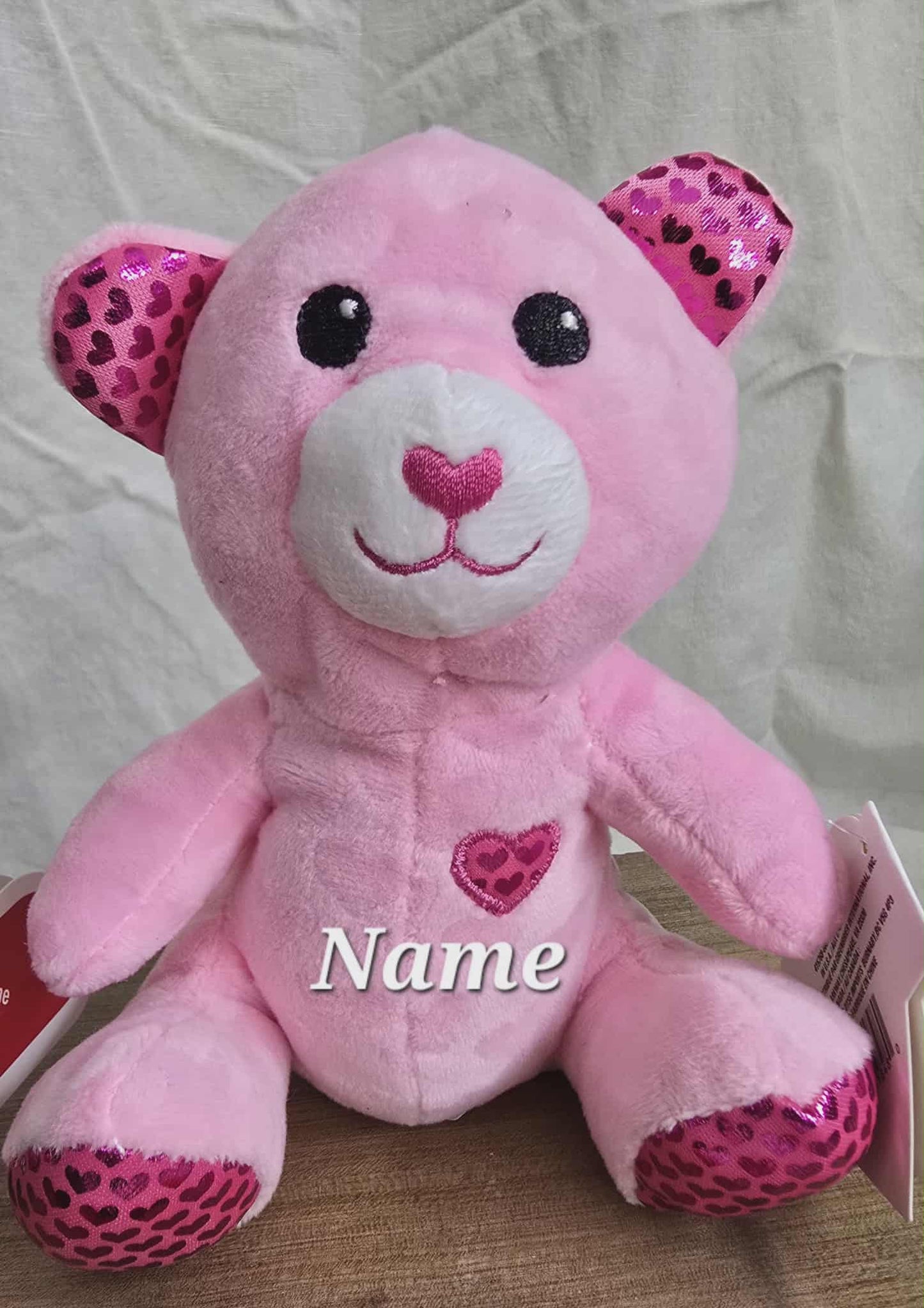Brown 7 in Valentines Plush Bear personalized with Name