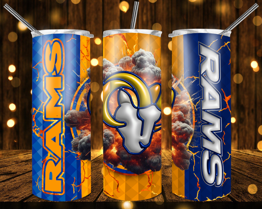 Rams Football 3D 20 oz Custom Sublimation Tumbler Stainless Steel # 16