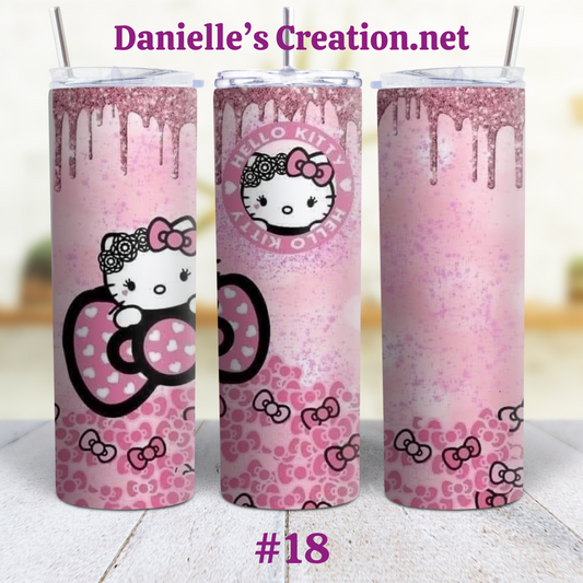 Hello Kitty 20 oz Custom Sublimation Tumbler Stainless Steel 18