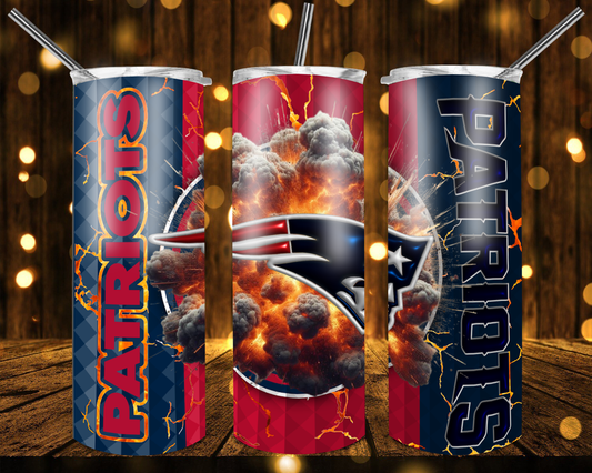 Patriots Football 3D 20 oz  Custom Sublimation Tumbler Stainless Steel# 1