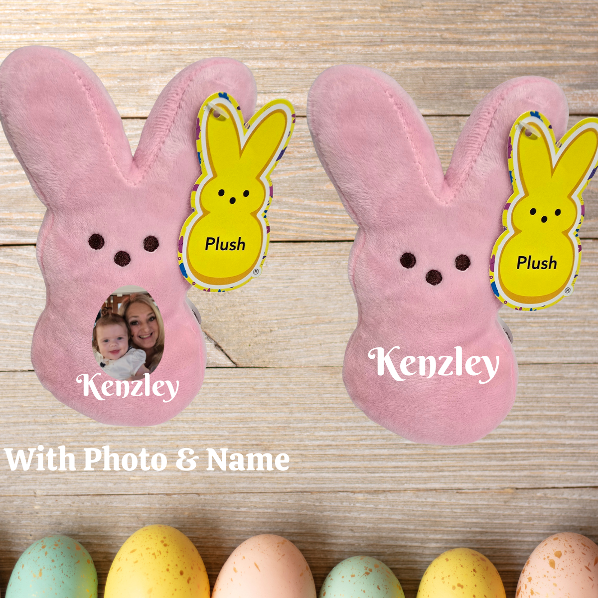 7" Pink Peeps Plush Bunny Personalized with Name