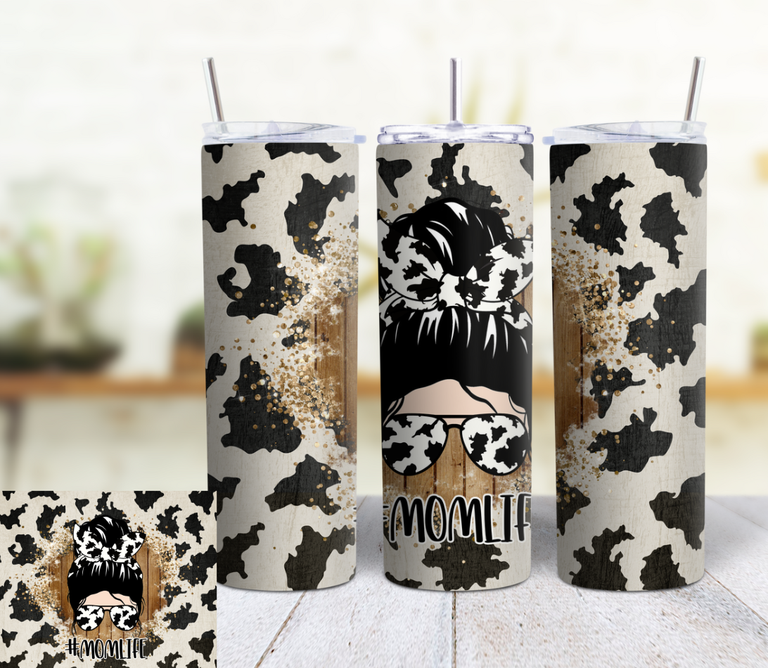 Messy Bun, Mom Life, MOTHER'S DAY 20 oz Custom Sublimation Tumbler Stainless Steel