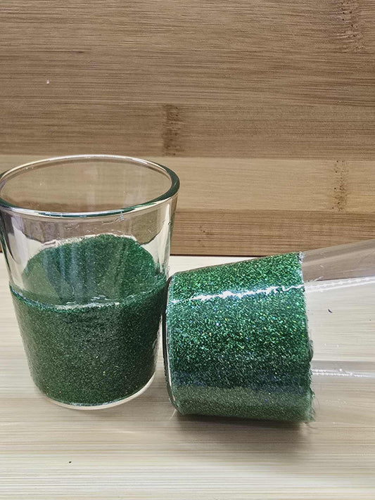 Green Glitter Shot Glass — Customizable with Optional Rhinestones
