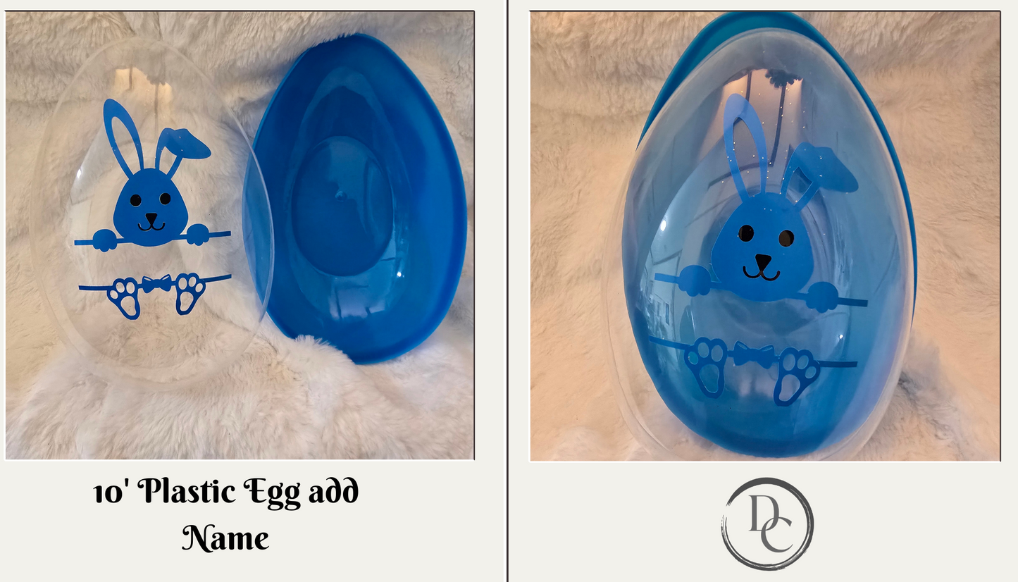 10" Blue Jumbo Personalized Plastic Easter Egg