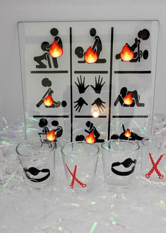 Kinky Tic Tac Toe 2 / Adult Couple Game/ Drinking Game set/ Dice Game/ Party Game/ Adult Drinking Game