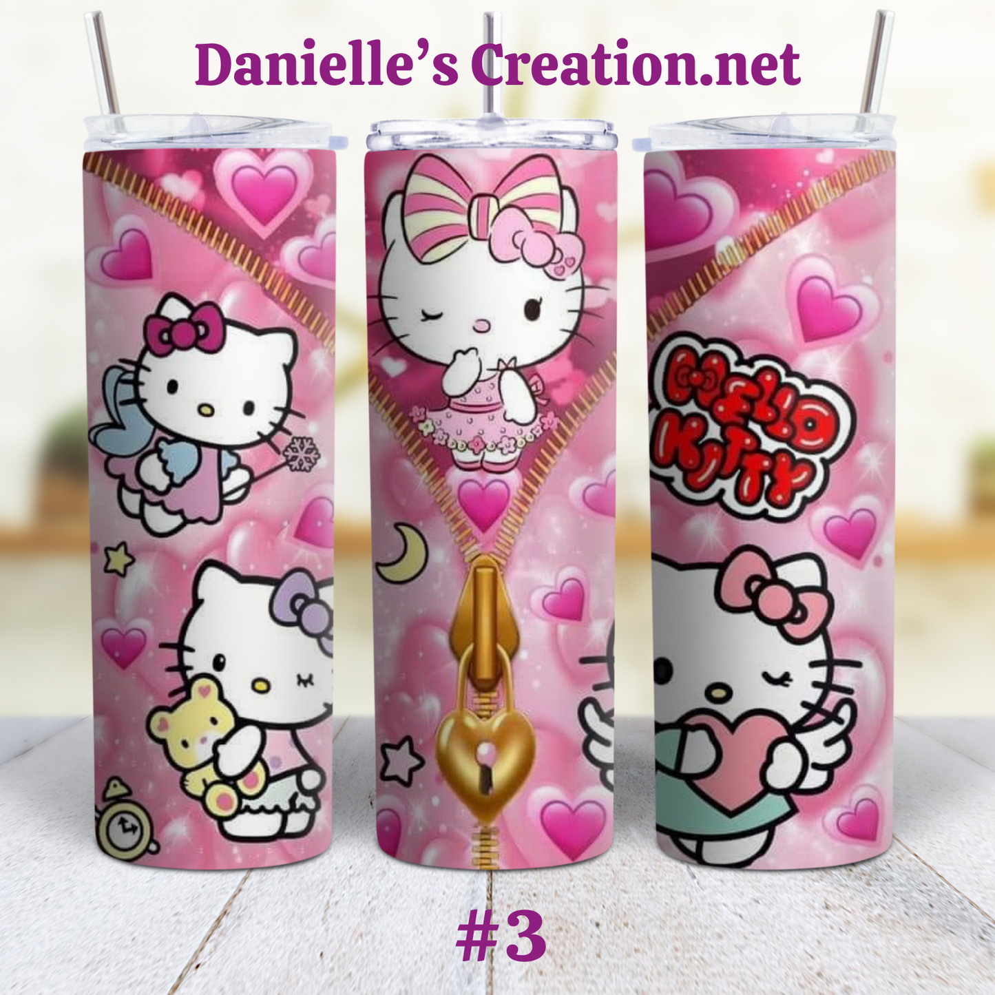 Hello Kitty 20 oz Tumblers Custom Sublimation Tumbler Stainless Steel 9
