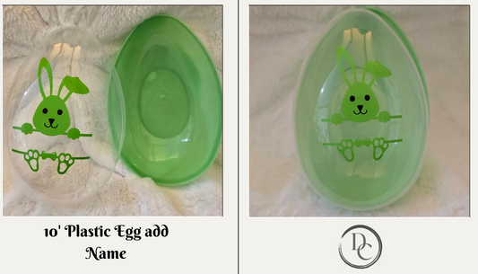 10" Green Jumbo Personalized Plastic Easter Egg