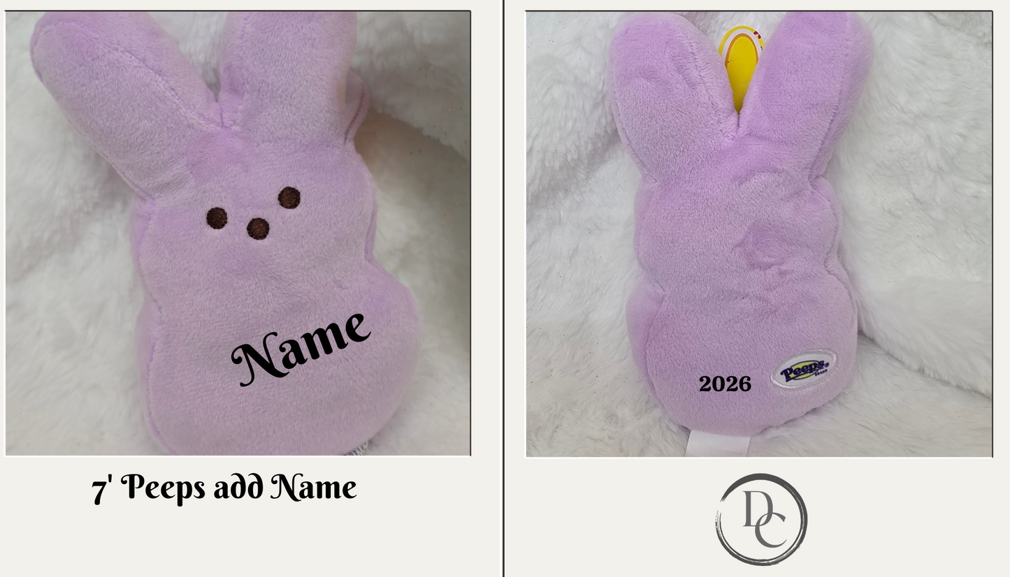 7" Pink Peeps Plush Bunny Personalized with Name