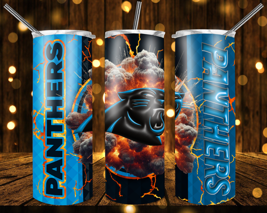 Panthers Football 3D 20 oz Custom Sublimation Tumbler Stainless Steel# 4