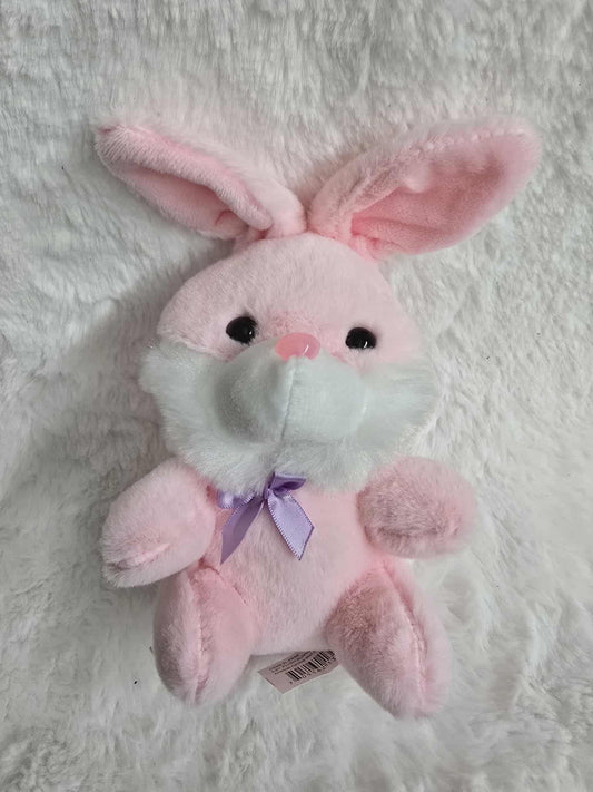 6" Pink Plush Sitting Bunny Custom Photo & Name, Personalized Keepsake Gift