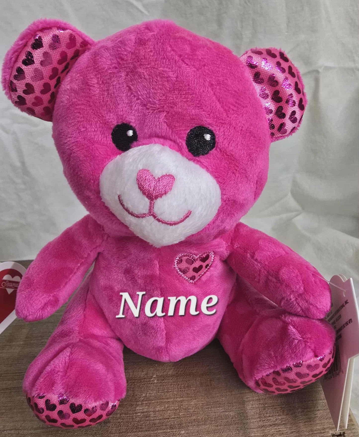 Brown 7 in Valentines Plush Bear personalized with Name
