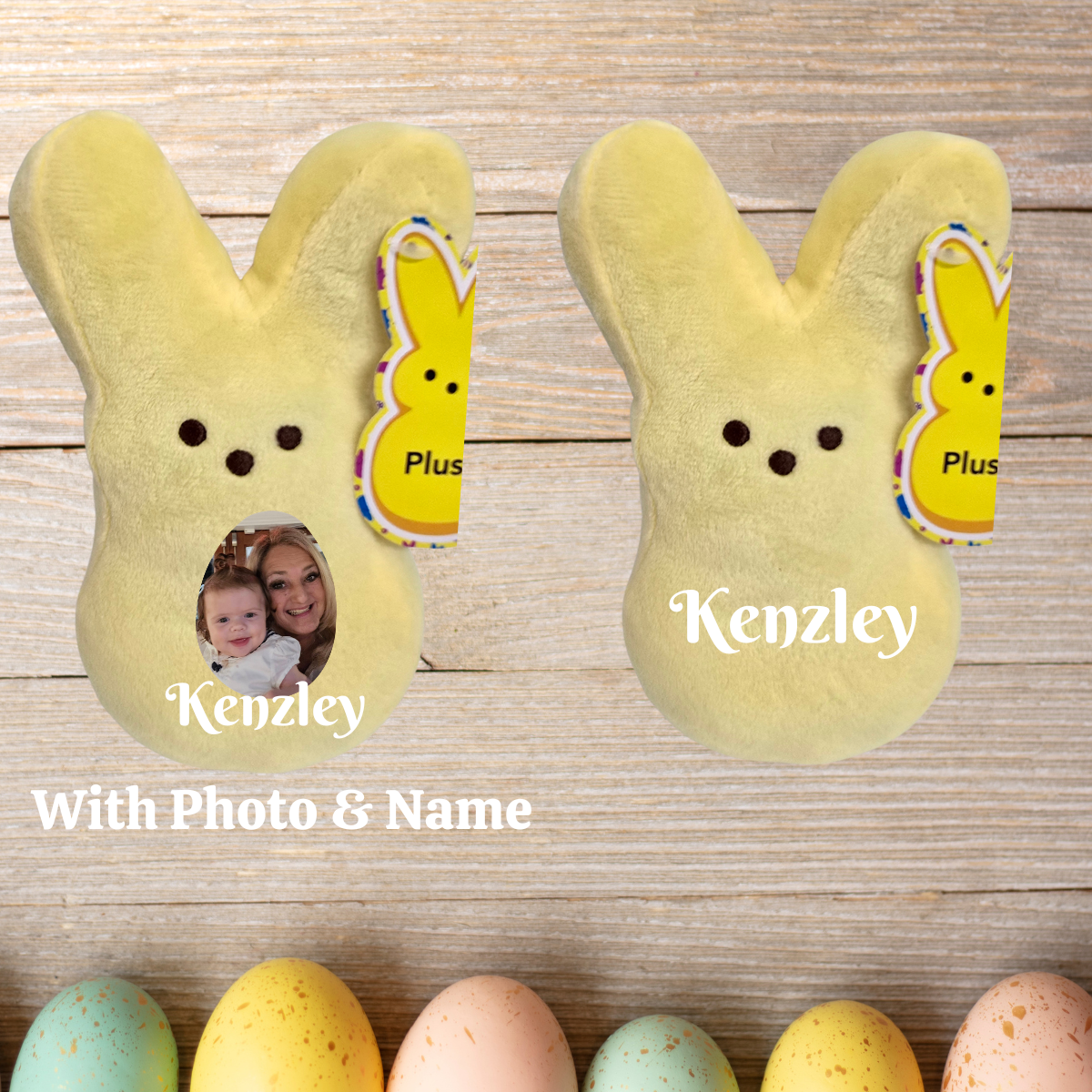 7" Pink Peeps Plush Bunny Personalized with Name