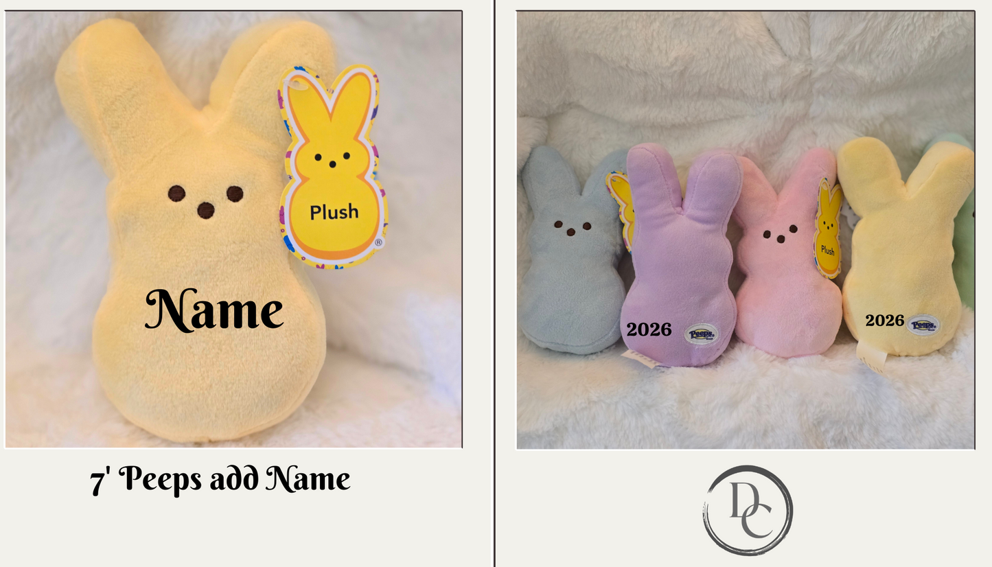 7" Pink Peeps Plush Bunny Personalized with Name