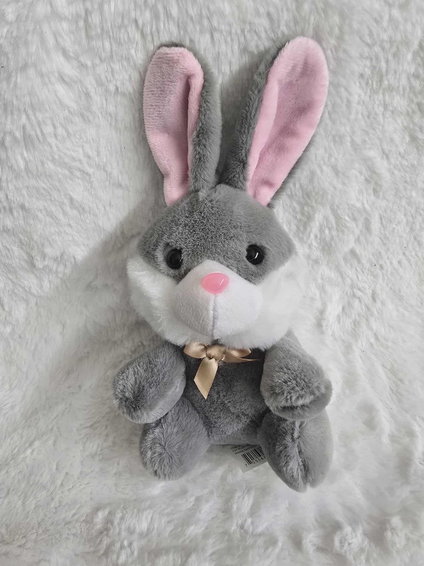 6" Mint Plush Sitting Bunny Custom Photo & Name, Personalized Keepsake Gift