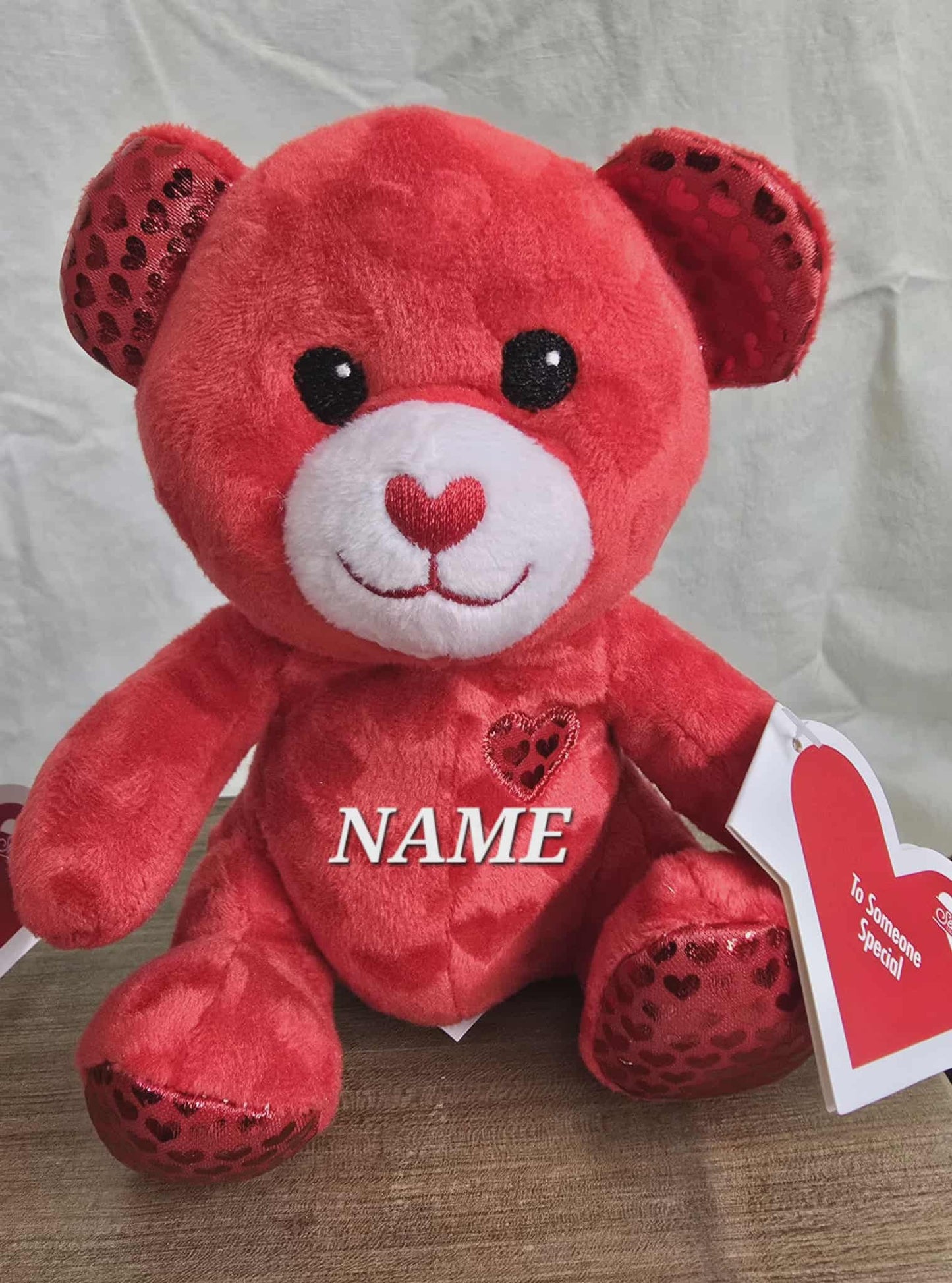 Brown 7 in Valentines Plush Bear personalized with Name