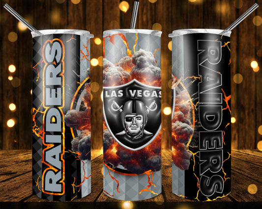 Raiders Football 3D 20 oz  Custom Sublimation Tumbler Stainless Steel # 7