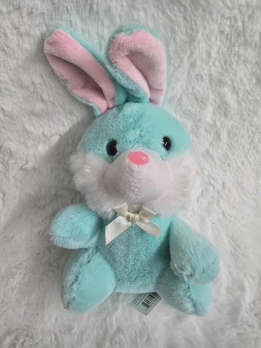 6" Mint Plush Sitting Bunny Custom Photo & Name, Personalized Keepsake Gift