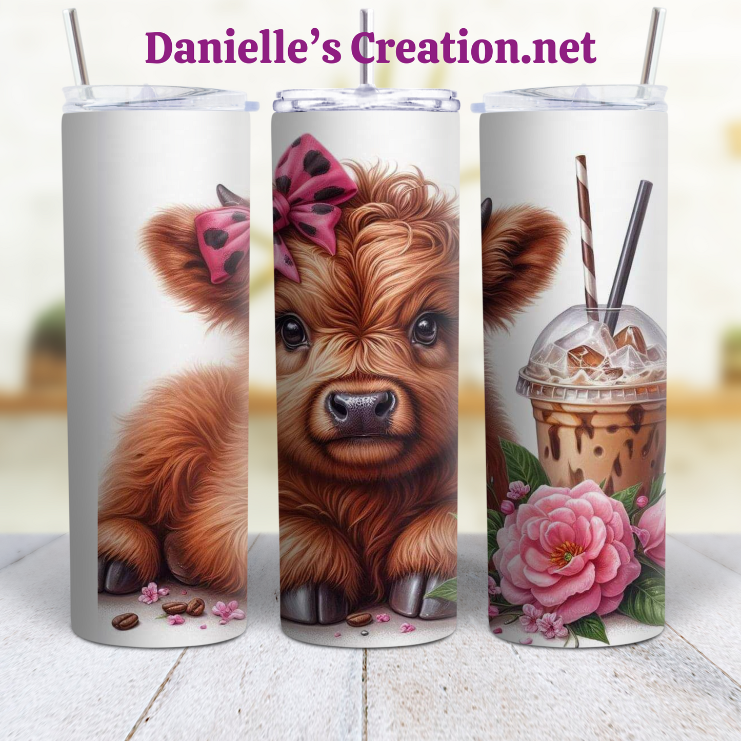 Anxiety HIGHLAND COW 20 oz Custom Sublimation Tumbler Stainless Steel