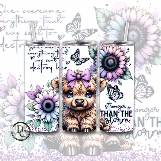 Highland Cow Affirmation 20 oz 20 oz Custom Sublimation Tumbler Stainless Steel 3