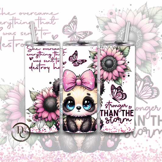 Panda Pink Affirmation 20 oz Custom Sublimation Tumbler Stainless Steel 4