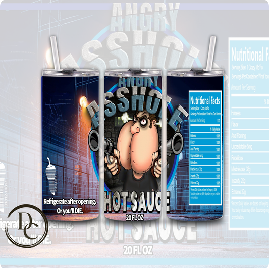 Angry Asshole Hot Sauce 20 oz Custom Sublimation Tumbler