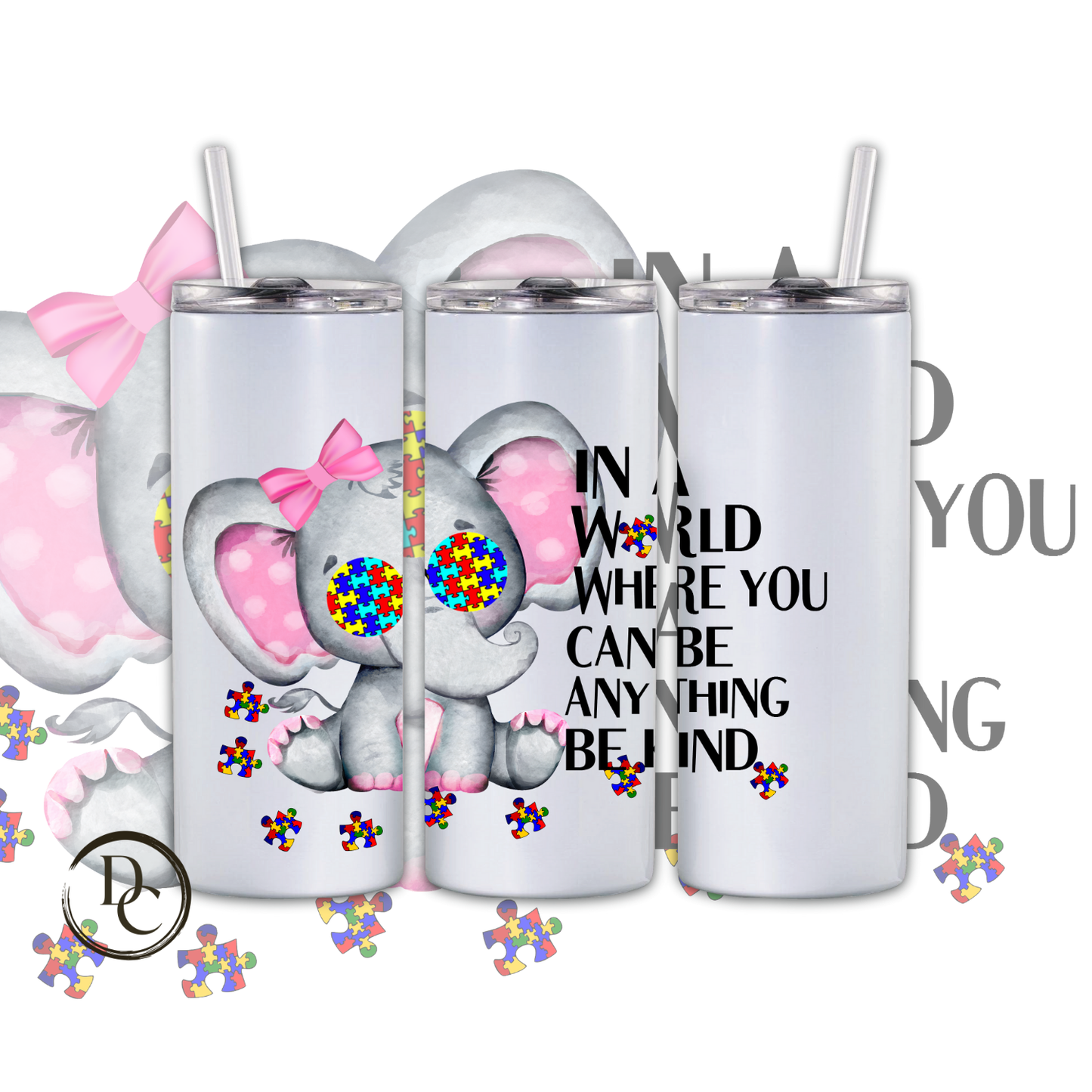 I DON'T SPEAK MUCH AUTISM 20 oz Custom Sublimation Tumbler Stainless Steel 34
