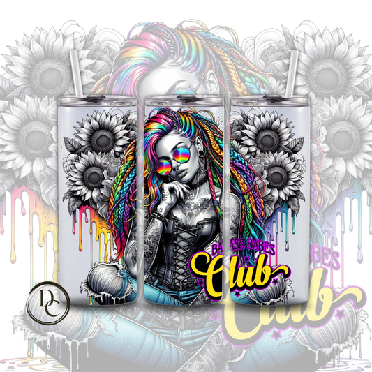 Badass Babe Club Affirmation Sarcasm 20 oz Custom Sublimation Tumbler Stainless Steel 11