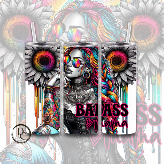 Badass MAMA Affirmation Sarcasm 20 oz Custom Sublimation Tumbler Stainless Steel 13