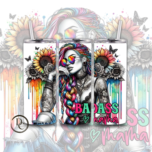 Badass MAMA Affirmation Sarcasm 20 oz Custom Sublimation Tumbler Stainless Steel 9