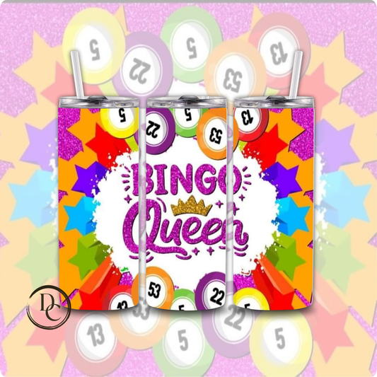 BINGO Queen 20 oz Custom Sublimation Tumbler Stainless Steel 10
