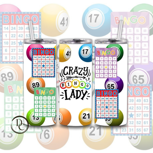 Crazy BINGO LAdy 20 oz Custom Sublimation Tumbler Stainless Steel 2