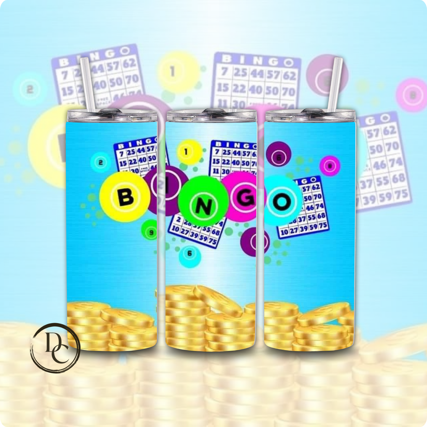 BINGO 20 oz Custom Sublimation Tumbler Stainless Steel 13