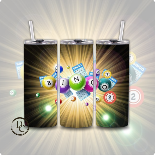 BINGO Balls 20 oz Custom Sublimation Tumbler Stainless Steel 8