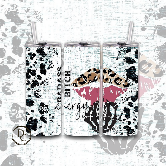 Badass BITCH Energy 20 oz Custom Sublimation Tumbler Stainless Steel 4