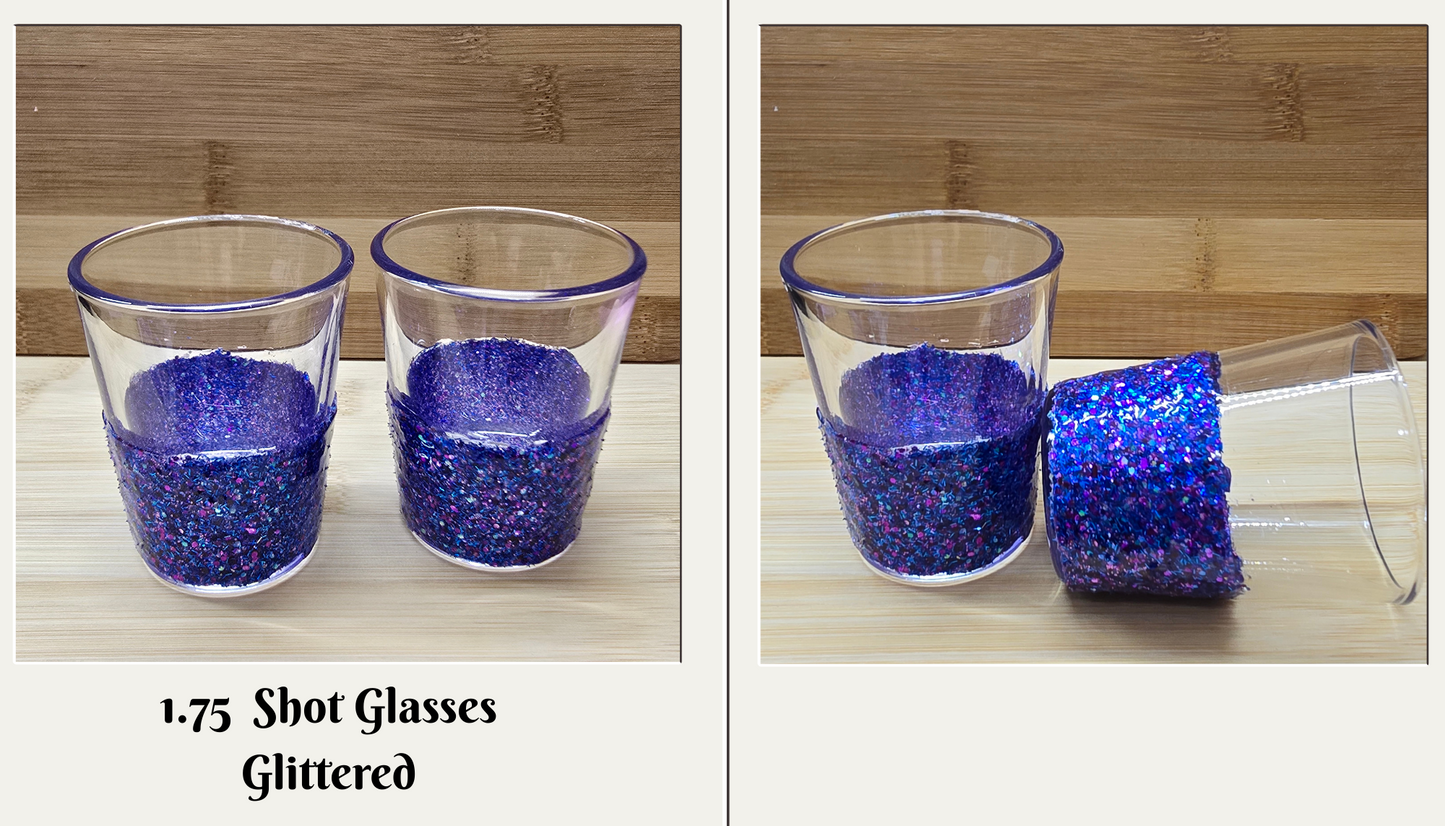 Green Glitter Shot Glass — Customizable with Optional Rhinestones