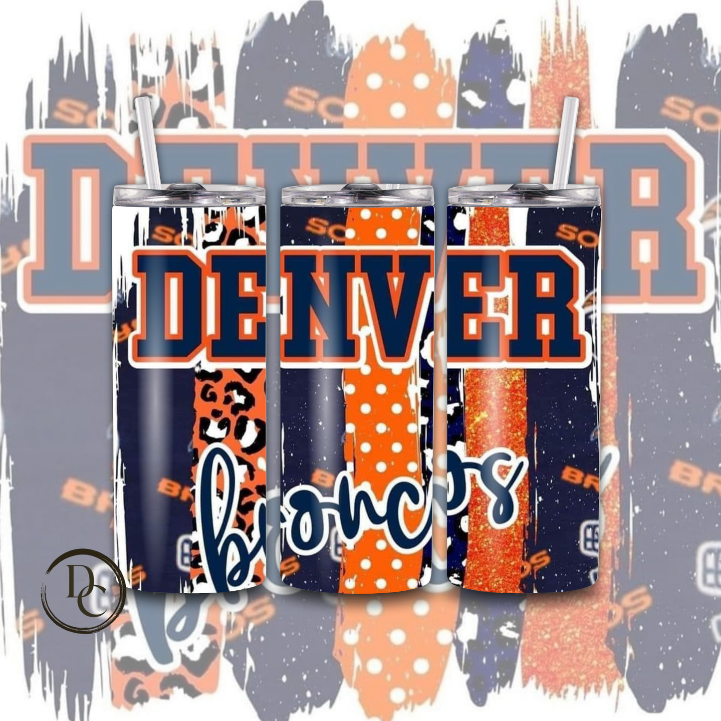 Broncos Football 20 oz Custom Sublimation Tumbler Stainless Steel# 1